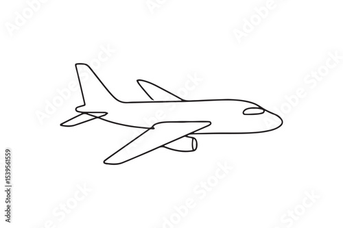 Jet Plane continuous one line drawing minimalism design