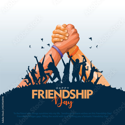 Happy international friendship day greeting card. abstract vector illustration design