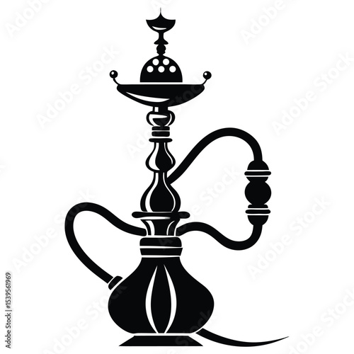 hookah isolated on black