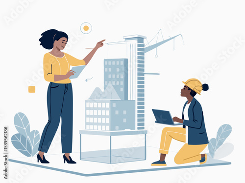 Modern Vector Art of Efficient Architectural AI Team  