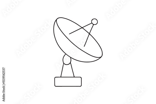 Radar Dish continuous one line drawing minimalism design