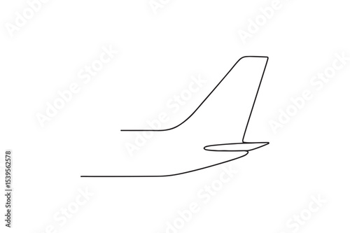 Plane Tail continuous one line drawing minimalism design