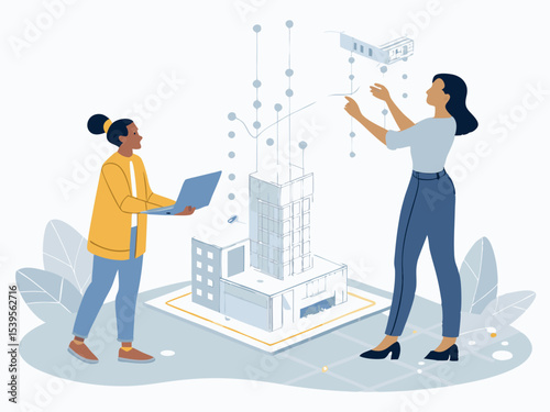 Cool Blue Vector Design of Minimalist Design Studio  