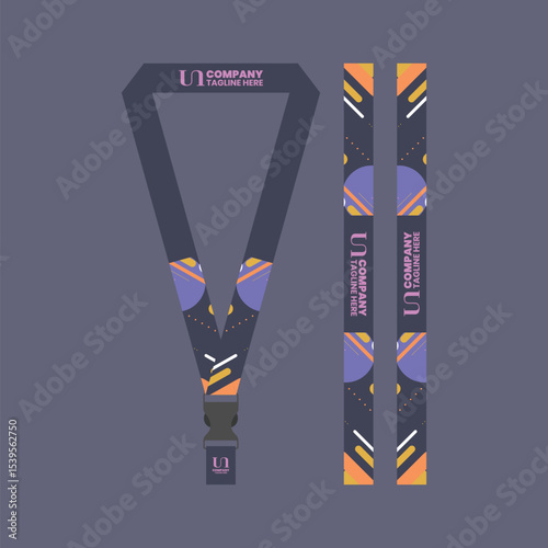 Corporate ID card lanyard with modern design