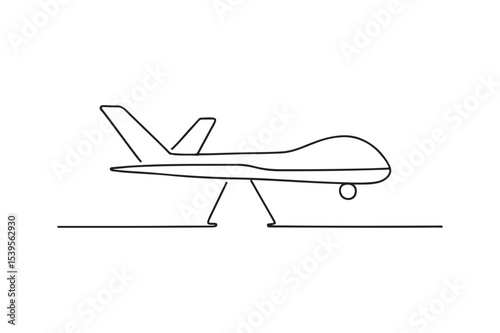Surveillance Drone continuous one line drawing minimalism design