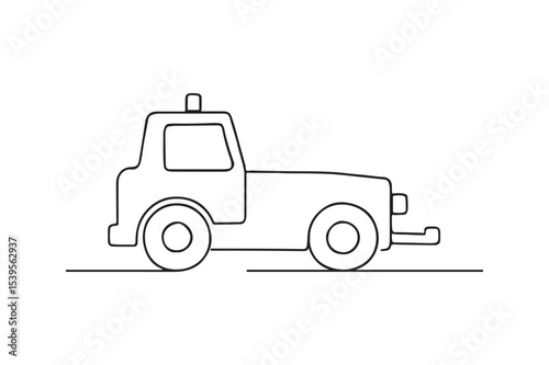 Tow Tractor continuous one line drawing minimalism design