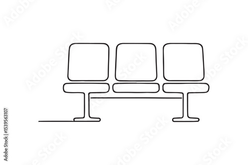Waiting Area continuous one line drawing minimalism design