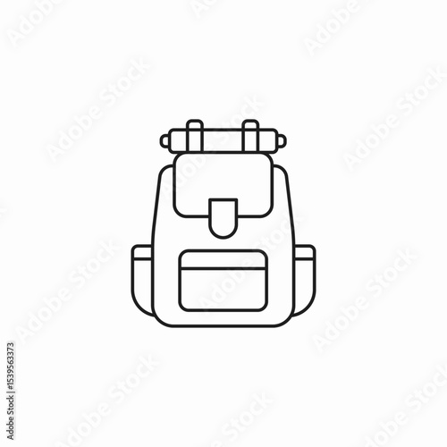 backpack travel gear icon sign vector