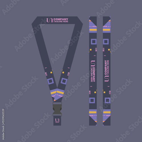 Corporate ID card lanyard with modern design