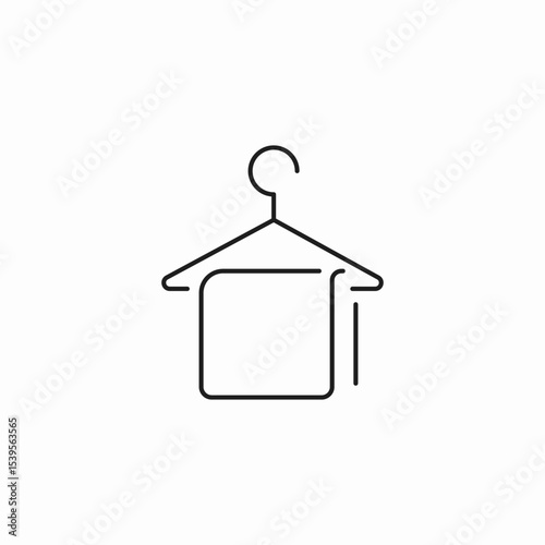 clothes hanger with towel icon sign vector