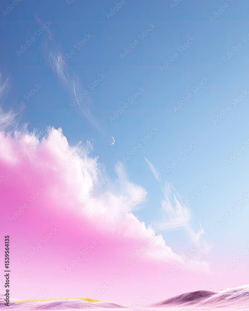 Soft Pink and Navy Sky Illustration Soft Pink and Navy Sky Illustration