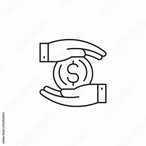 money hand exchange icon sign vector
