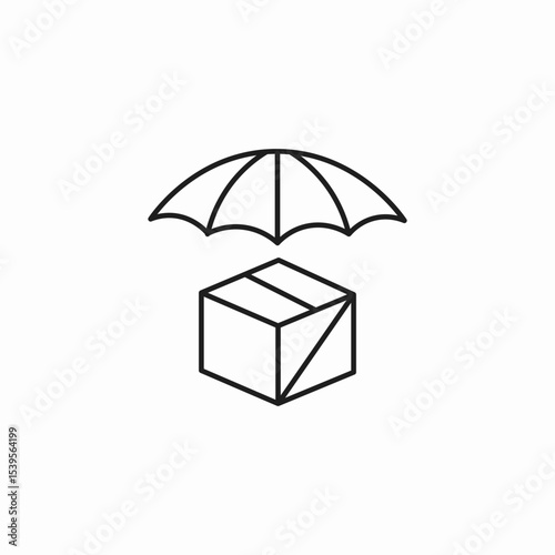 parachute box icon sign vector