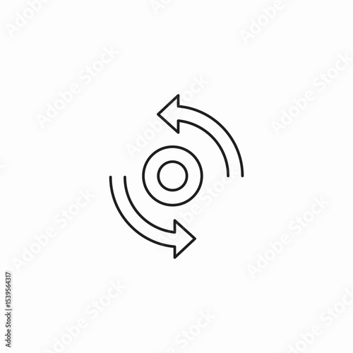 rotation arrows icon sign vector