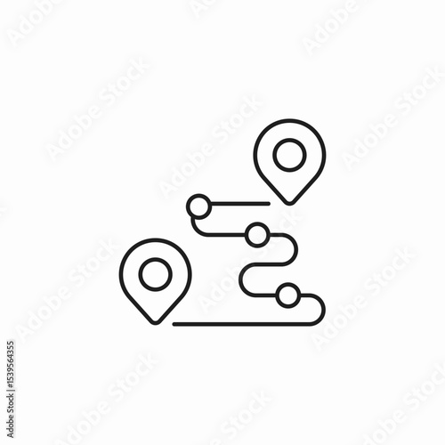route travel path icon sign vector