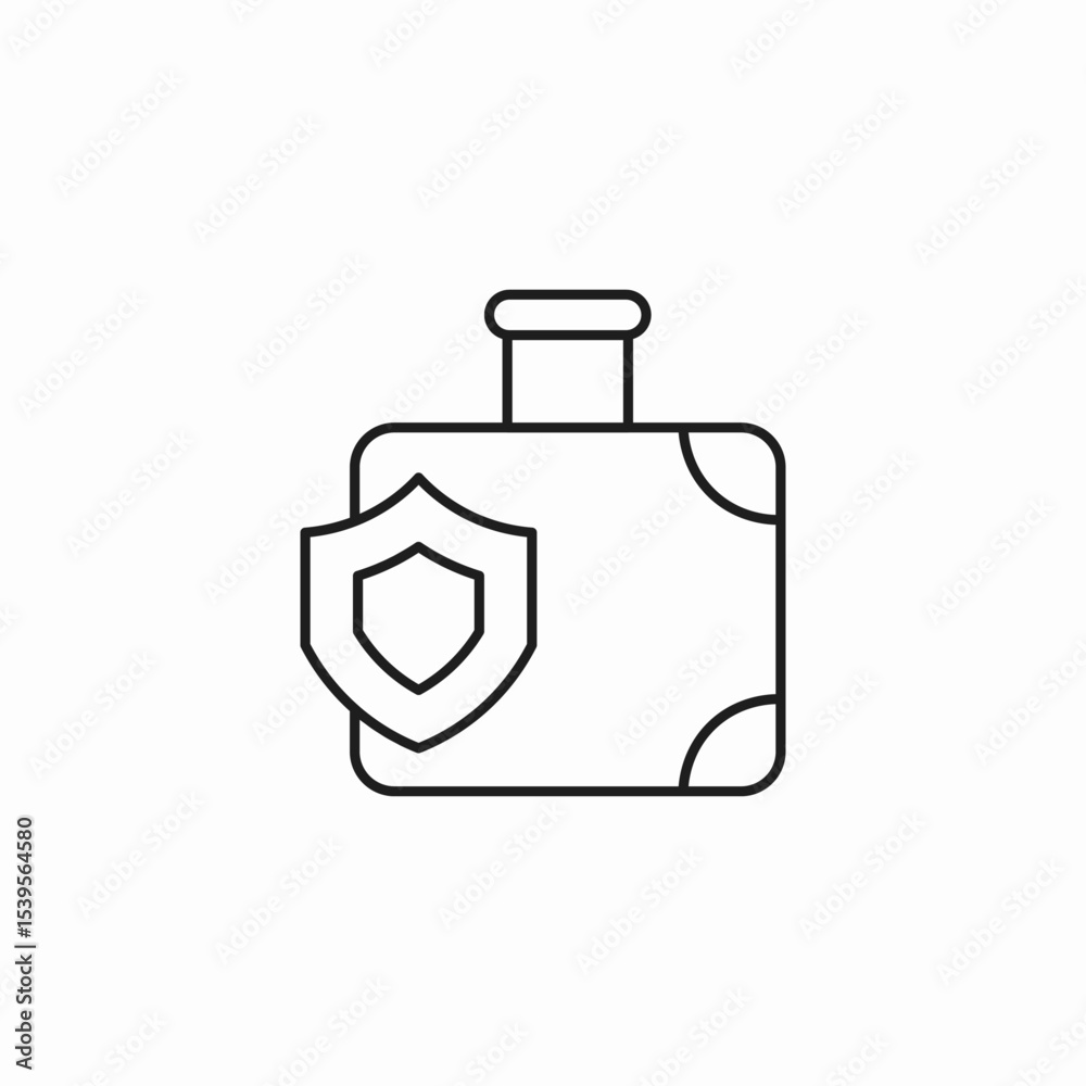 Obraz premium suitcase with shield icon sign vector