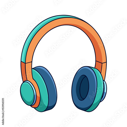 Set of cartoon headphone vector illustration design
