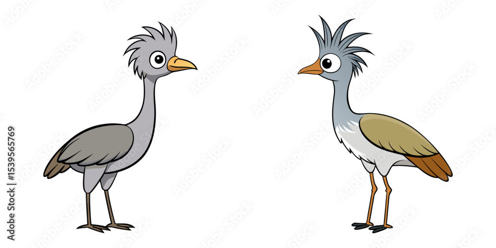 Fototapeta premium Set of cartoon bird vector illustration design