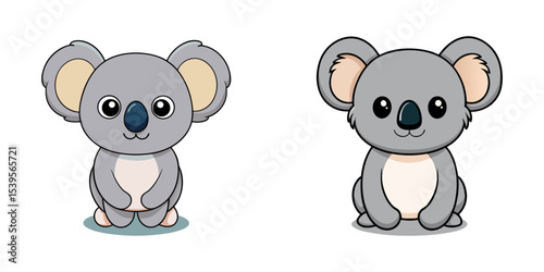 Set of cartoon koala vector illustration design