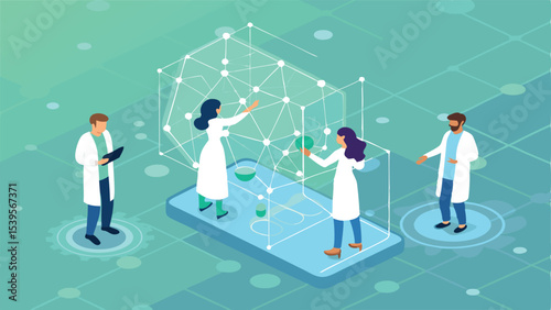 Bright Green Vector Design of Decentralized Scientist Team  