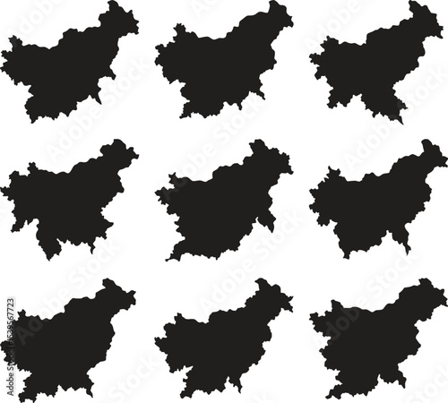 Slovenia map black silhouette vector style with white background