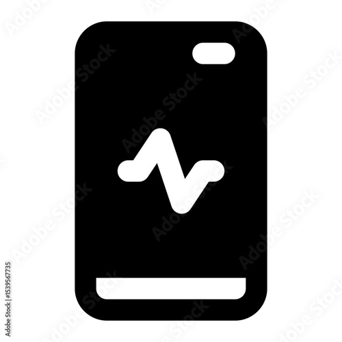 smartphone activity tracker black glyph icon