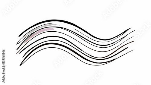 Abstract flowing lines illustration with a wave like pattern and simple black and white design created with generated ai