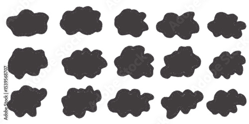 hand drawn crayon type bubble letter vector illustration set. poster decoration set.