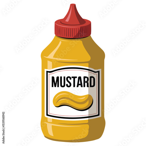 happy mustard in bottle character isolated vector illustration