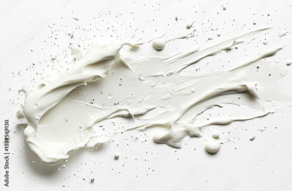Obraz premium Abstract white cream smear on white background
