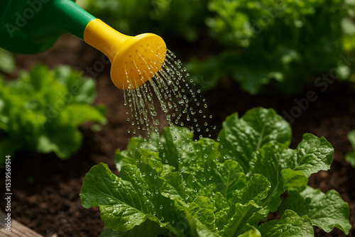 Fresh Greens Getting Watered