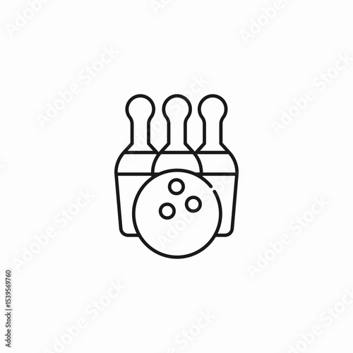 bowling pins ball icon sign vector