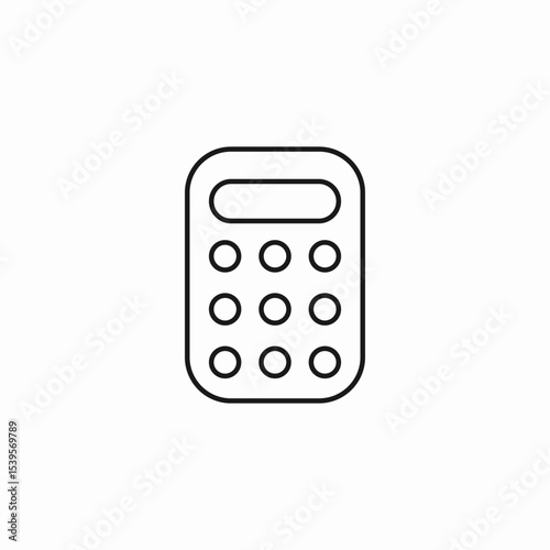calculator line icon sign vector
