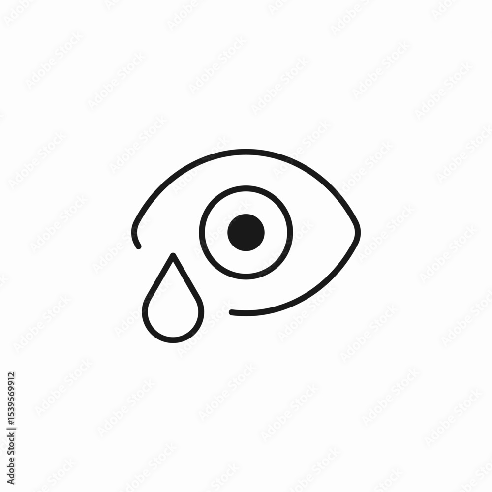 crying eye teardrop icon sign vector crying eye teardrop icon sign vector