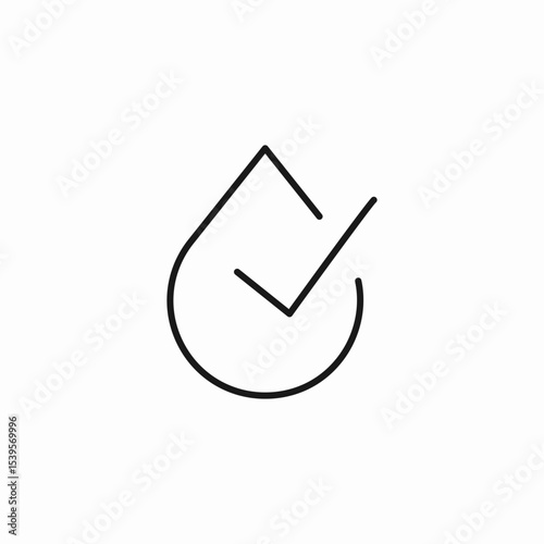 droplet with checkmark icon sign vector