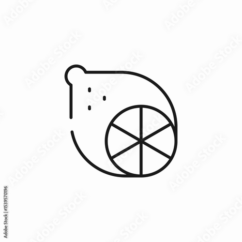 half lemon fruit icon sign vector