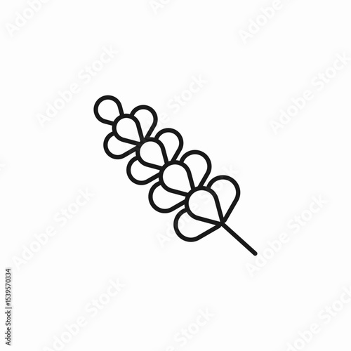 lavender flower sprig icon sign vector