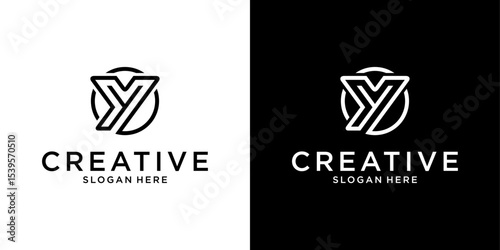 Y or YY initial letter logo design vector