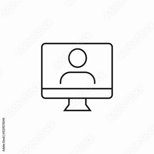 online video conference icon sign vector