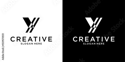 Y or YY initial letter logo design vector