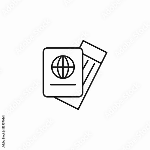 passport travel document icon sign vector