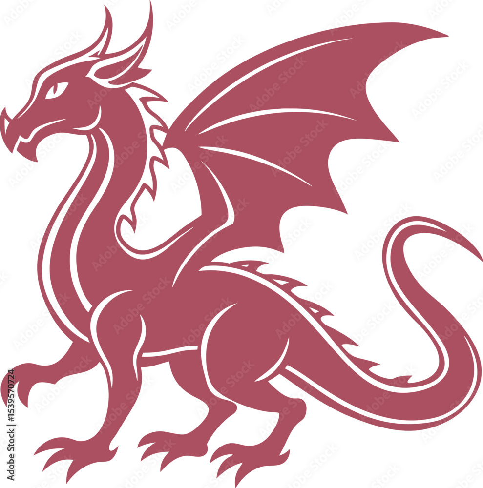 Naklejka premium red dragon vector illustration