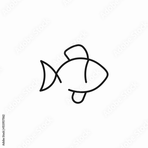 simple fish animal icon sign vector