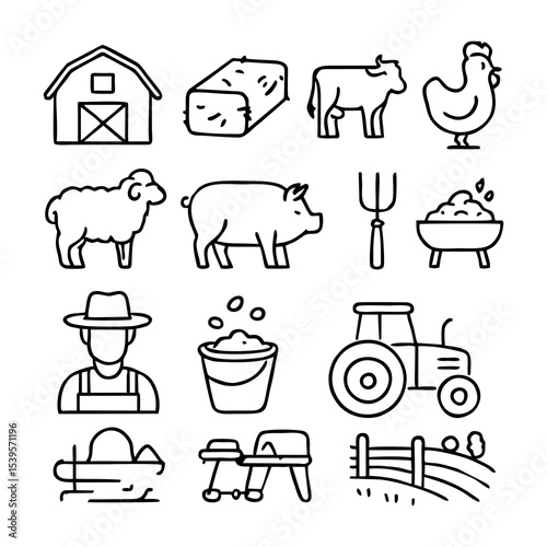 "Clean and colorful vector icon set featuring various animals like lion, rabbit, bear, cat, dog, elephant, and bird. Designed in a flat, modern, and minimal style, perfect for children’s books, educat