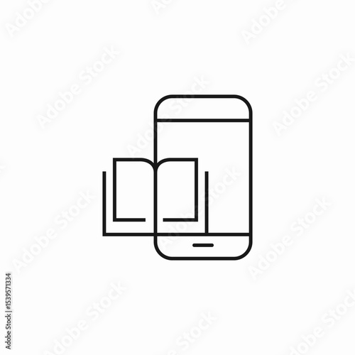 smartphone book reading icon sign vector