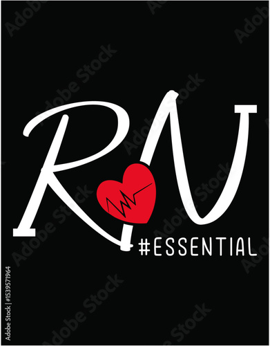 RN ESSENTIAL Staff Registered Nurse - printable editable vector art file.