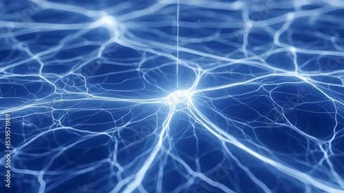 Abstract Neural Network With Glowing Connections Representing Intelligence And Complex Technology