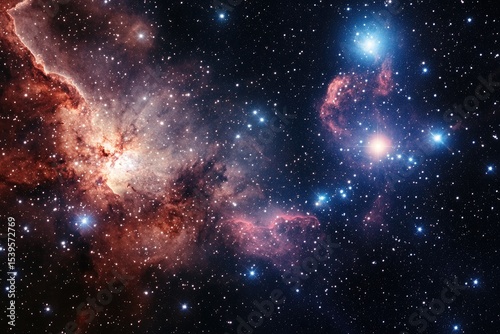 Deep space nebula with vibrant colors and scattered stars (1)