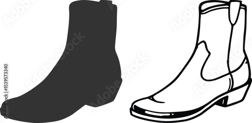Cowboy boots vector.