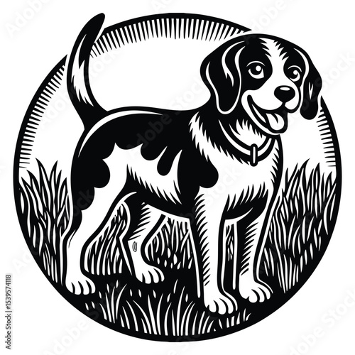 Cute dogs doodle vector set. Cartoon dog or puppy characters design collection with flat color in different poses. Set of funny pet animals isolated on white background. 
